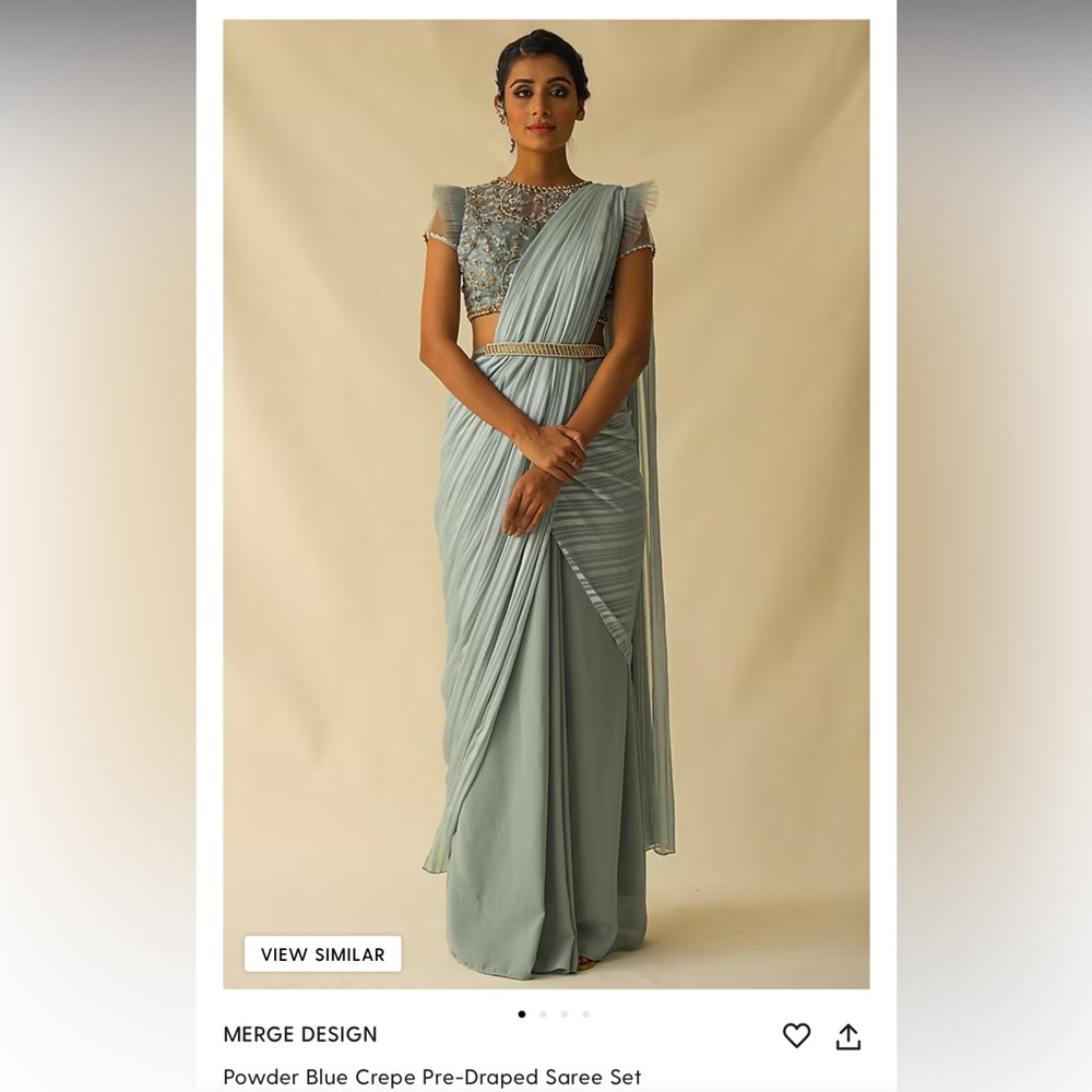 Powder Blue Saree Set